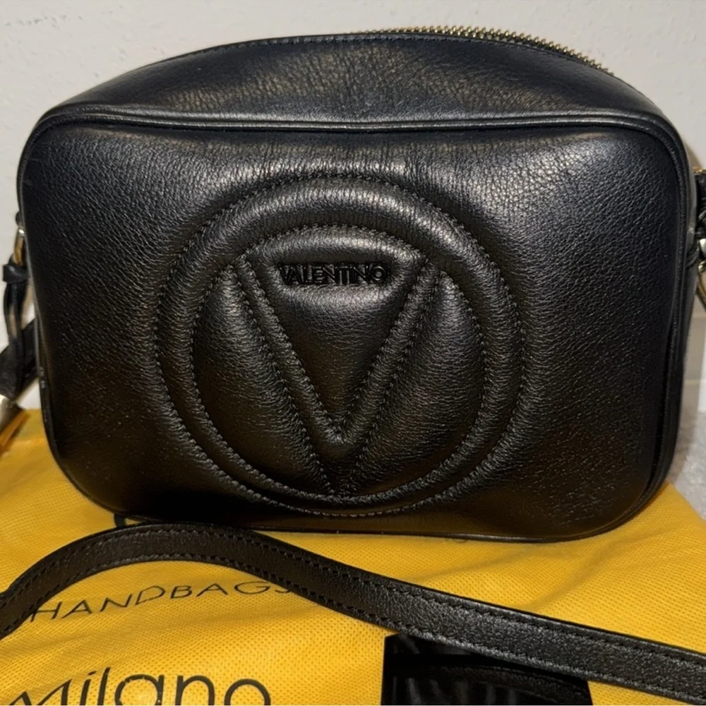 Valentino Black Leather Crossbody Bag - Picture 1 of 9
